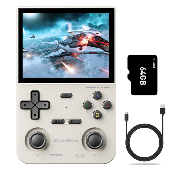 K36 Retro Handheld Game Console 500 nit 3.5 Inch IPS Screen with 16000 Video Games Emulator for PS1/PSP/DC/N64/SS